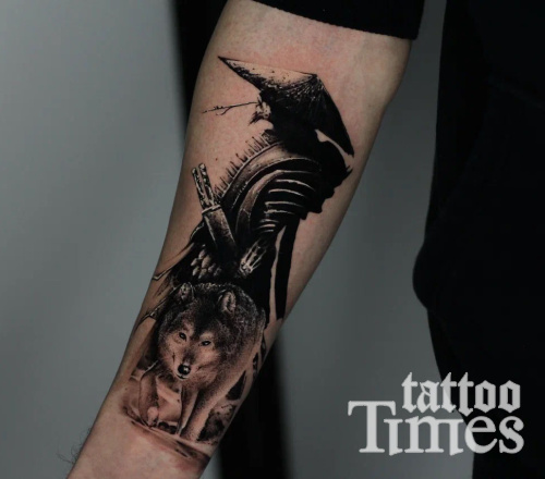 Тату самурай и волк